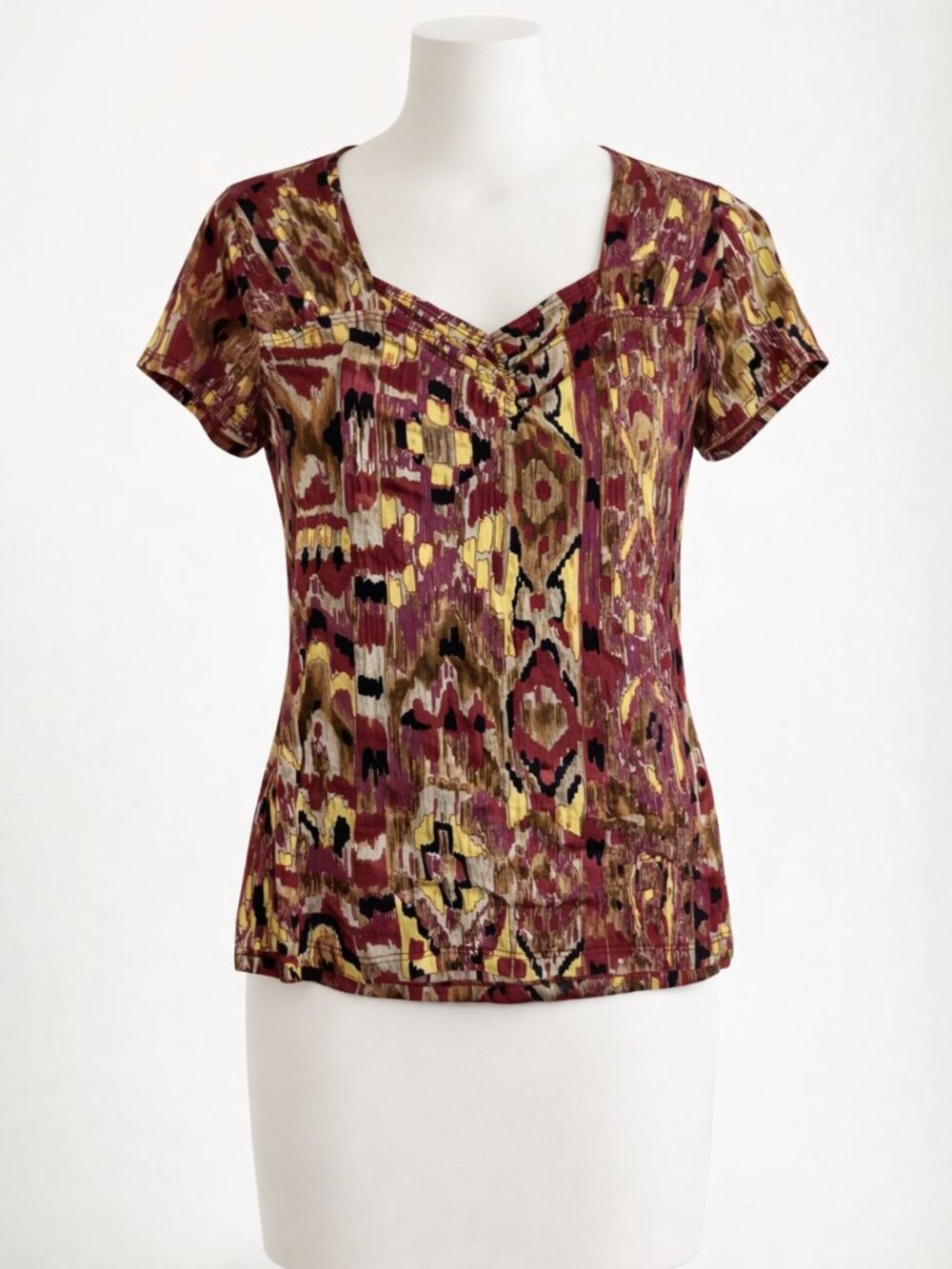 Suzie in the City Queen Ann Neckline Vintage Top - Size Small - EUC